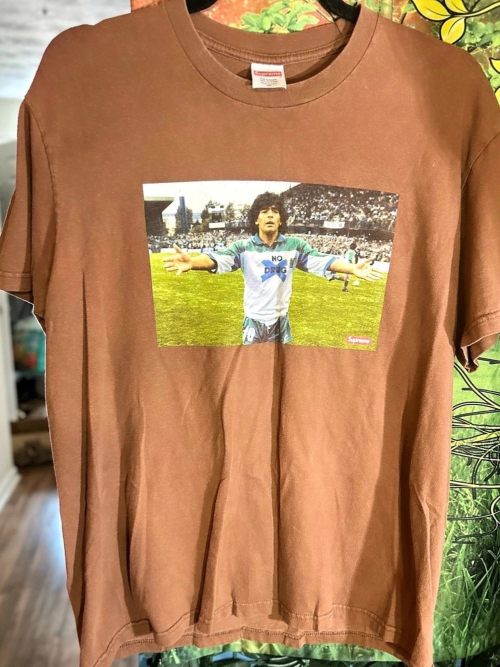 Supreme Maradona Tee Brown Short Sleeve T-Shirt/Size: M {Pre-Loved}